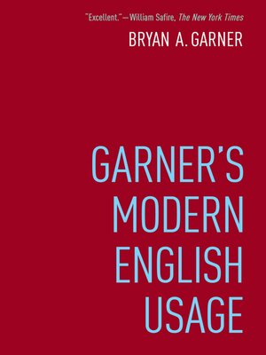 cover image of Garner's Modern English Usage